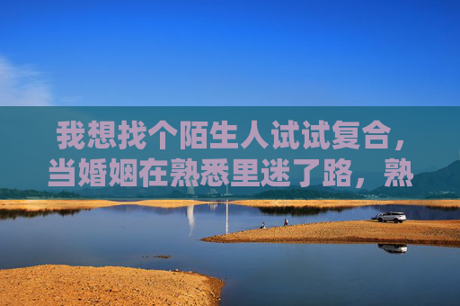 我想找个陌生人试试复合,当婚姻在熟悉里迷了路,熟悉迷途中的婚姻,陌生人试复合 我想找个陌生人试试复合,当婚姻在熟悉里迷了路,熟悉迷途中的婚姻,陌生人试复合