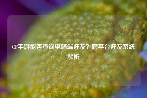 CF手游能否查询电脑端好友？跨平台好友系统解析