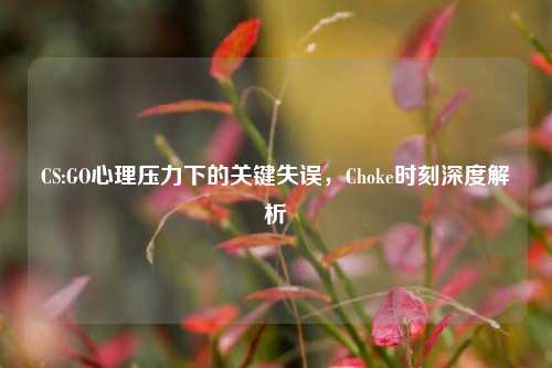 CS:GO心理压力下的关键失误，Choke时刻深度解析