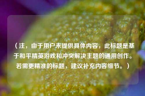 （注，由于用户未提供具体内容，此标题是基于和平精英游戏和冲突解决主题的通用创作。若需更精准的标题，建议补充内容细节。）