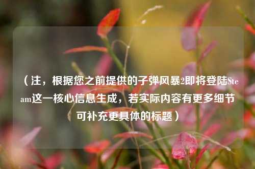 (注,根据您之前提供的子弹风暴2即将登陆Steam这一核心信息生成,若实际内容有更多细节可补充更具体的标题)