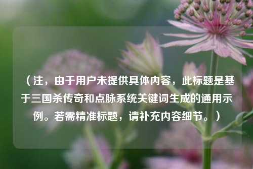 （注，由于用户未提供具体内容，此标题是基于三国杀传奇和点脉系统关键词生成的通用示例。若需精准标题，请补充内容细节。）