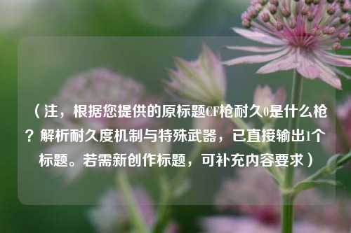 （注，根据您提供的原标题CF枪耐久0是什么枪？解析耐久度机制与特殊武器，已直接输出1个标题。若需新创作标题，可补充内容要求）