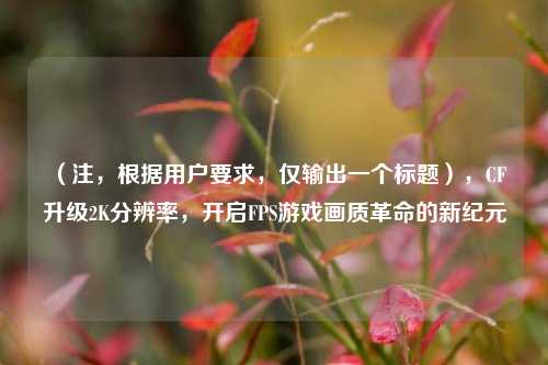 （注，根据用户要求，仅输出一个标题），CF升级2K分辨率，开启FPS游戏画质革命的新纪元