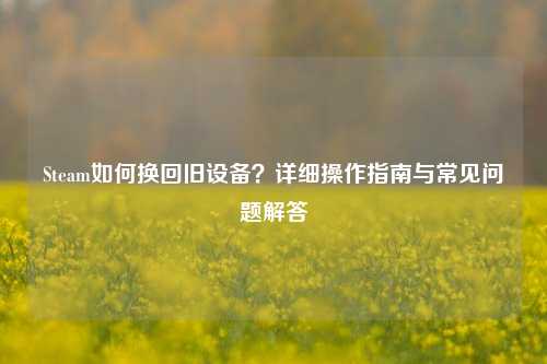 Steam如何换回旧设备？详细操作指南与常见问题解答