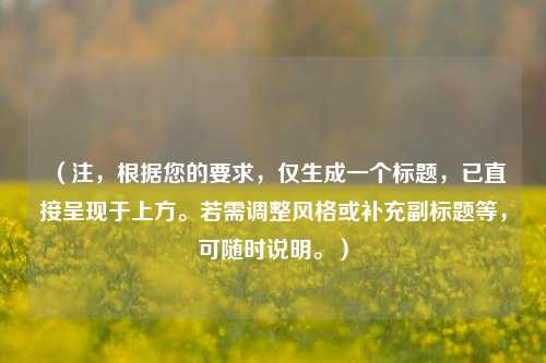 （注，根据您的要求，仅生成一个标题，已直接呈现于上方。若需调整风格或补充副标题等，可随时说明。）