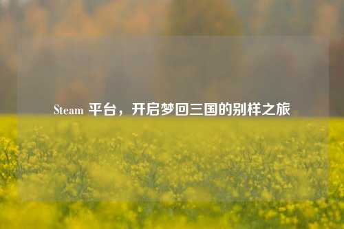 Steam 平台，开启梦回三国的别样之旅