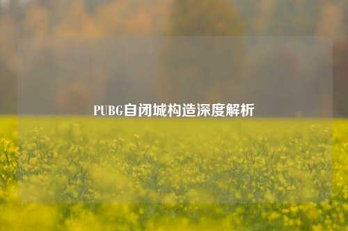 PUBG自闭城构造深度解析