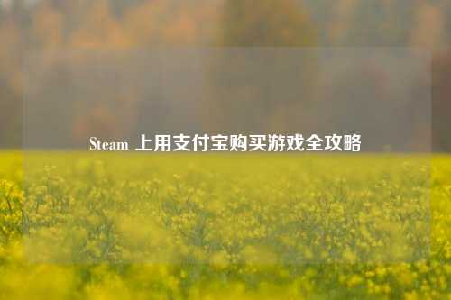 Steam 上用支付宝购买游戏全攻略