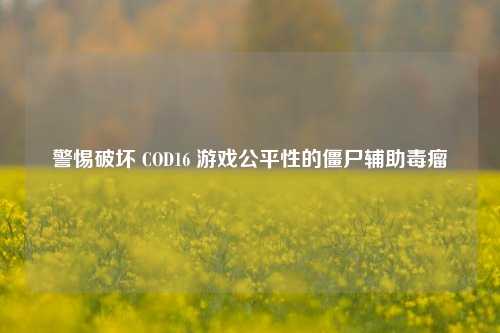 警惕破坏 COD16 游戏公平性的僵尸辅助毒瘤