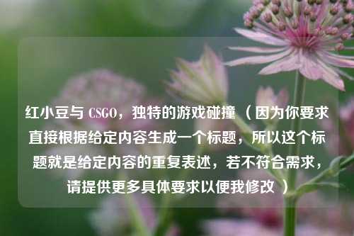 红小豆与 CSGO，独特的游戏碰撞 （因为你要求直接根据给定内容生成一个标题，所以这个标题就是给定内容的重复表述，若不符合需求，请提供更多具体要求以便我修改 ）