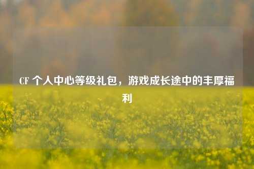 CF 个人中心等级礼包，游戏成长途中的丰厚福利