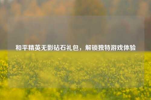 和平精英无影钻石礼包,解锁独特游戏体验