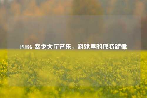 PUBG 泰戈大厅音乐，游戏里的独特旋律
