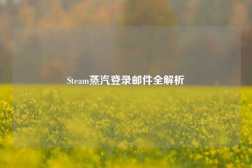 Steam蒸汽登录邮件全解析
