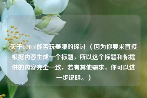 关于COD16能否玩美服的探讨 (因为你要求直接根据内容生成一个标题,所以这个标题和你提供的内容完全一致,若有其他需求,你可以进一步说明。)