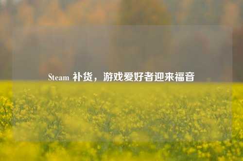 Steam 补货,游戏爱好者迎来福音