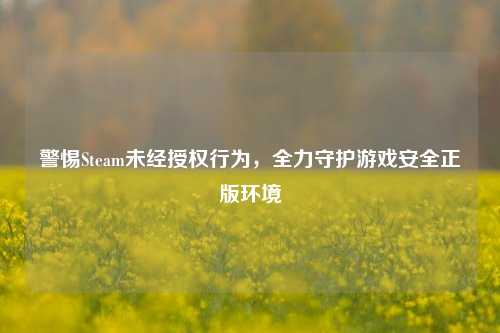 警惕Steam未经授权行为,全力守护游戏安全正版环境