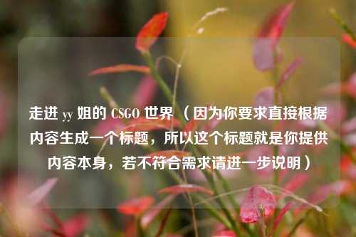 走进 yy 姐的 CSGO 世界 (因为你要求直接根据内容生成一个标题,所以这个标题就是你提供内容本身,若不符合需求请进一步说明)
