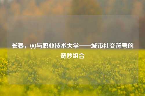 长春, 与职业技术大学——城市社交符号的奇妙组合