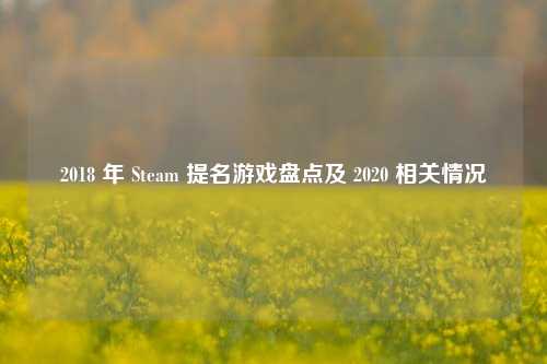 2018 年 Steam 提名游戏盘点及 2020 相关情况