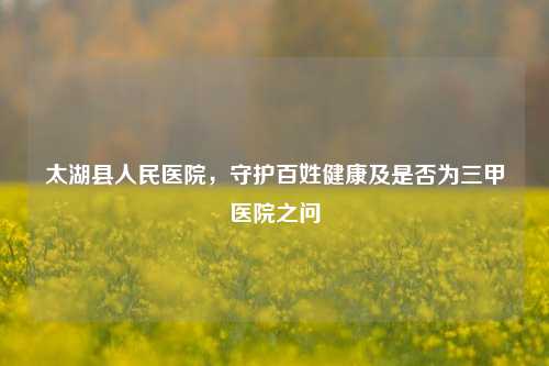 太湖县人民医院,守护百姓健康及是否为三甲医院之问