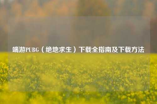 端游PUBG（绝地求生）下载全指南及下载     