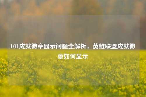 LOL成就徽章显示问题全解析，英雄联盟成就徽章如何显示
