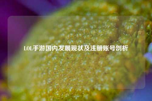 LOL手游国内发展现状及注册账号剖析