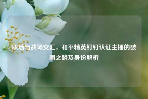 职场与战场交汇,和平精英钉钉认证主播的破圈之路及身份解析