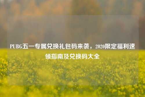 PUBG五一专属兑换礼包码来袭,2020限定福利速领指南及兑换码大全