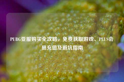 PUBG亚服购买全攻略,免费获取游戏、PLUS会员充值及避坑指南