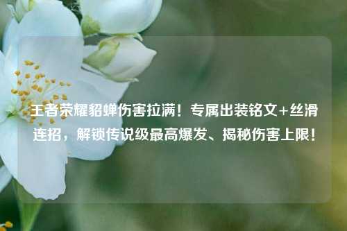 王者荣耀貂蝉伤害拉满!专属出装铭文+丝滑连招,解锁传说级更高爆发、揭秘伤害上限!
