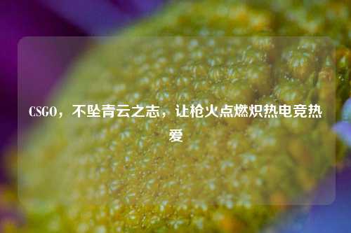 CSGO,不坠青云之志,让枪火点燃炽热电竞热爱