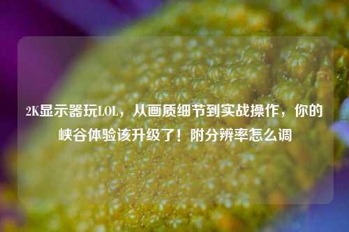 2K显示器玩LOL,从画质细节到实战操作,你的峡谷体验该升级了!附分辨率怎么调