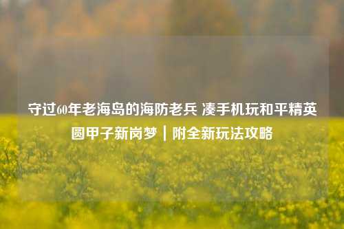 守过60年老海岛的海防老兵 凑手机玩和平精英圆甲子新岗梦|附全新玩法攻略