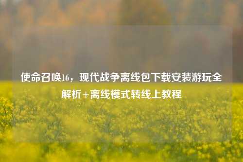 使命召唤16,现代战争离线包下载安装游玩全解析+离线模式转线上教程