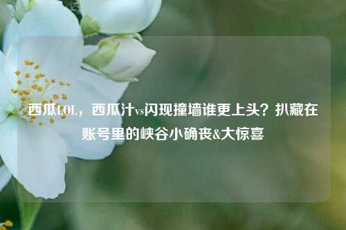西瓜LOL,西瓜汁vs闪现撞墙谁更上头?扒藏在账号里的峡谷小确丧&大惊喜