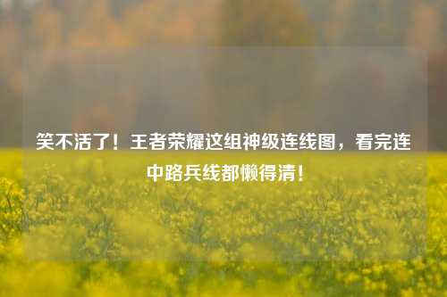 笑不活了!王者荣耀这组神级连线图,看完连中路兵线都懒得清!