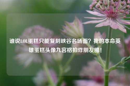 谁说LOL蛋糕只能复刻峡谷名场面?我的本命英雄蛋糕头像九宫格拍炸朋友圈!