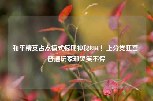和平精英占点模式惊现神秘BUG!上分党狂喜 普通玩家却哭笑不得