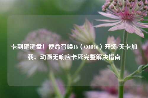 卡到砸键盘!使命召唤16(COD16)开场/关卡加载、动画无响应卡死完整解决指南