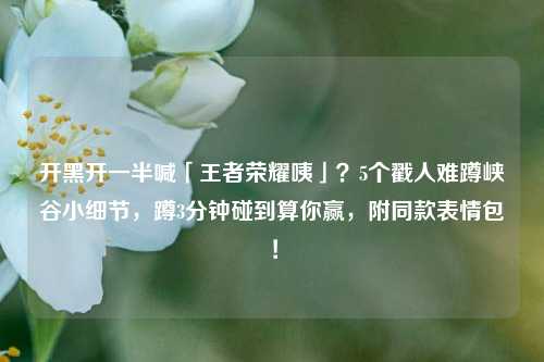 开黑开一半喊「王者荣耀咦」?5个戳人难蹲峡谷小细节,蹲3分钟碰到算你赢,附同款表情包!