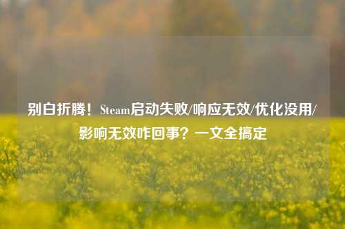 别白折腾!Steam启动失败/响应无效/优化没用/影响无效咋回事?一文全搞定
