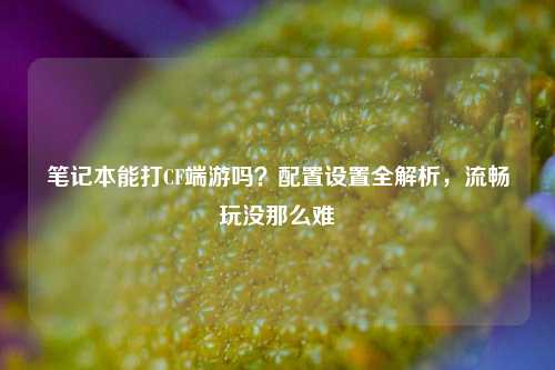 笔记本能打CF端游吗?配置设置全解析,流畅玩没那么难