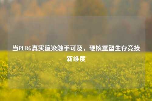 当PUBG真实渲染触手可及,硬核重塑生存竞技新维度