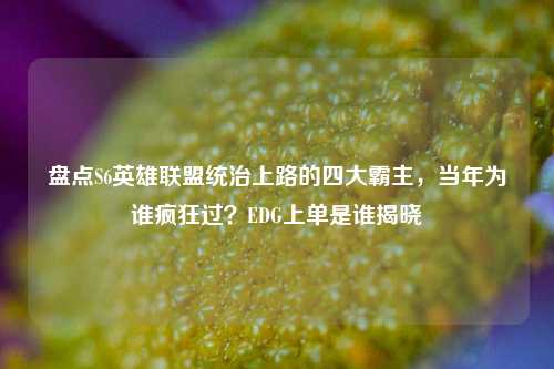 盘点S6英雄联盟统治上路的四大霸主,当年为谁疯狂过?EDG上单是谁揭晓