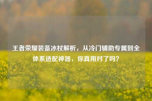 王者荣耀装备冰杖解析,从冷门辅助专属到全体系适配神器,你真用对了吗?