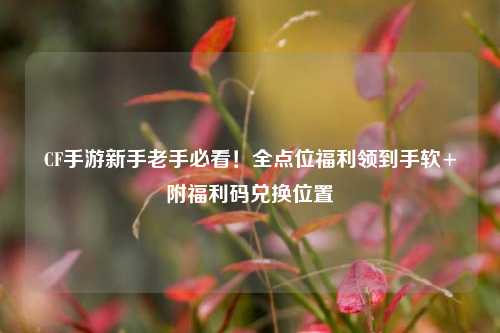 CF手游新手老手必看!全点位福利领到手软+附福利码兑换位置