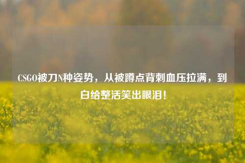 CSGO被刀N种姿势,从被蹲点背刺血压拉满,到白给整活笑出眼泪!